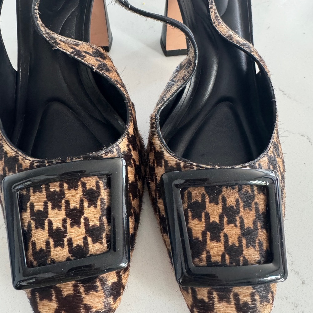 ANTONIO MELANI Black and Brown Houndstooth Heels